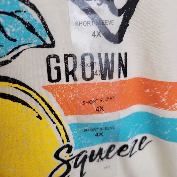 NEW 4X WRANGLER MAIN SQUEEZE LOCAL GROWN LEMON boyfriend cropped tshirt NWT - Picture 2 of 5